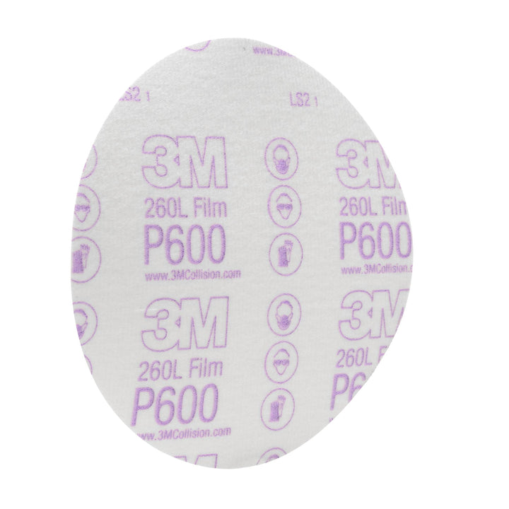 3M Hookit Finishing Film Abrasive Disc 260L, 00971, 6 in, P600