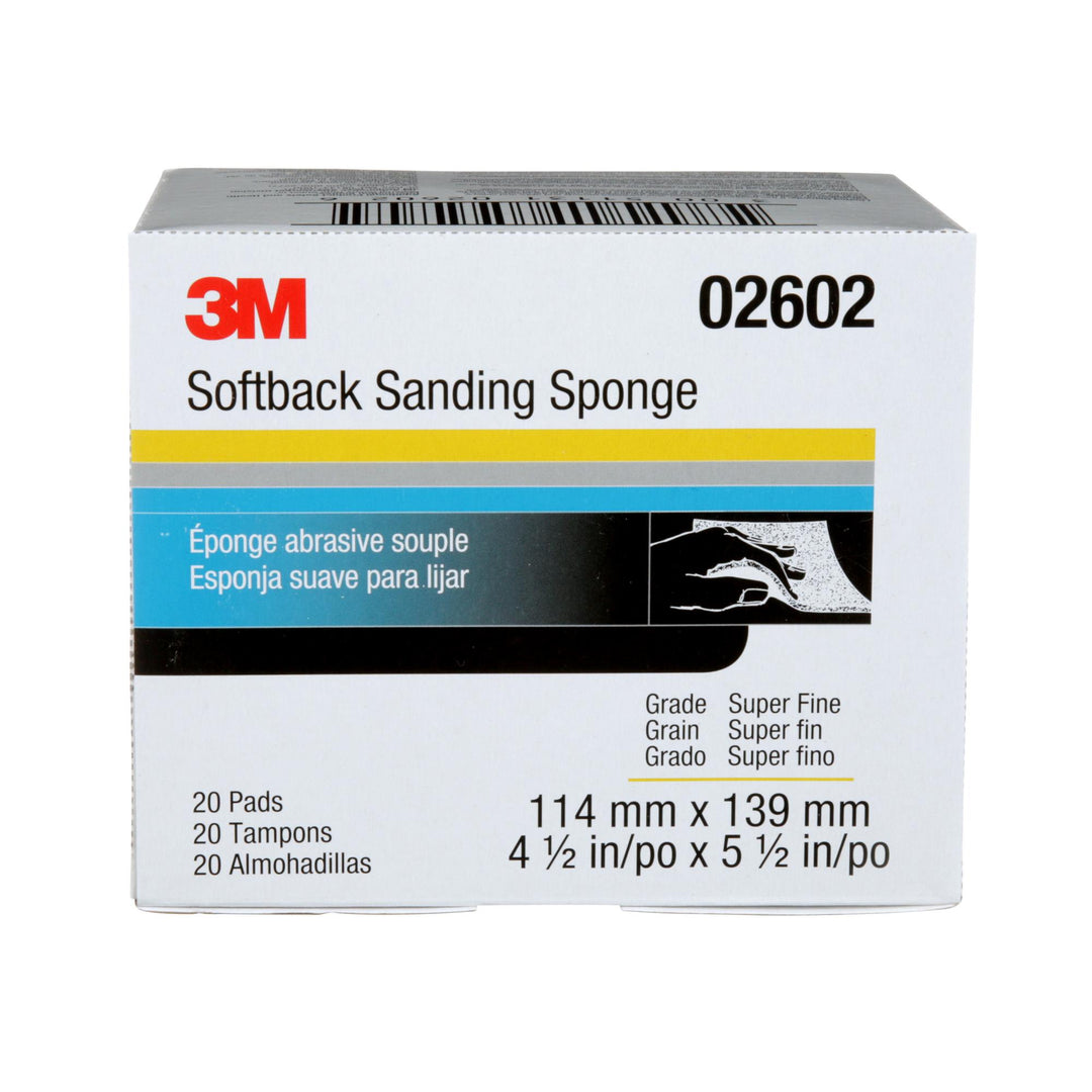 3M Softback Sanding Sponge, 02602, 4 1/2 in x 5 1/2 in (115mm x 140mm)