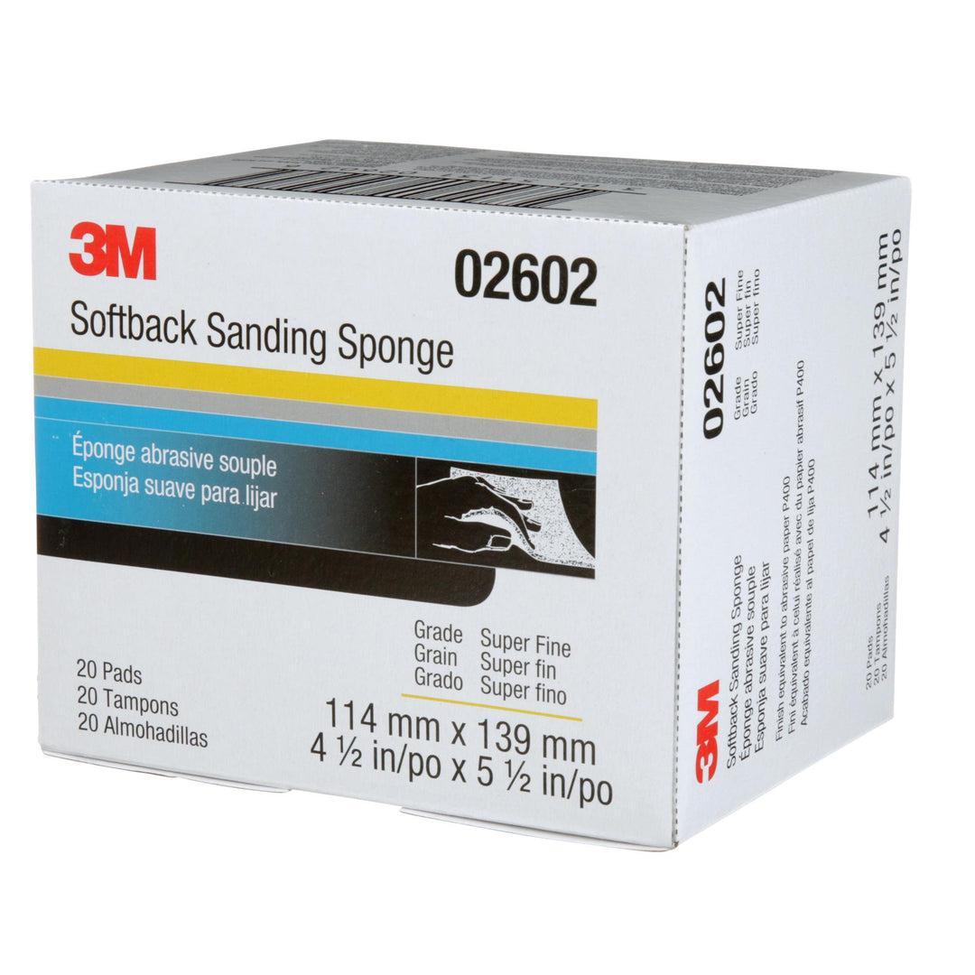 3M Softback Sanding Sponge, 02602, 4 1/2 in x 5 1/2 in (115mm x 140mm)