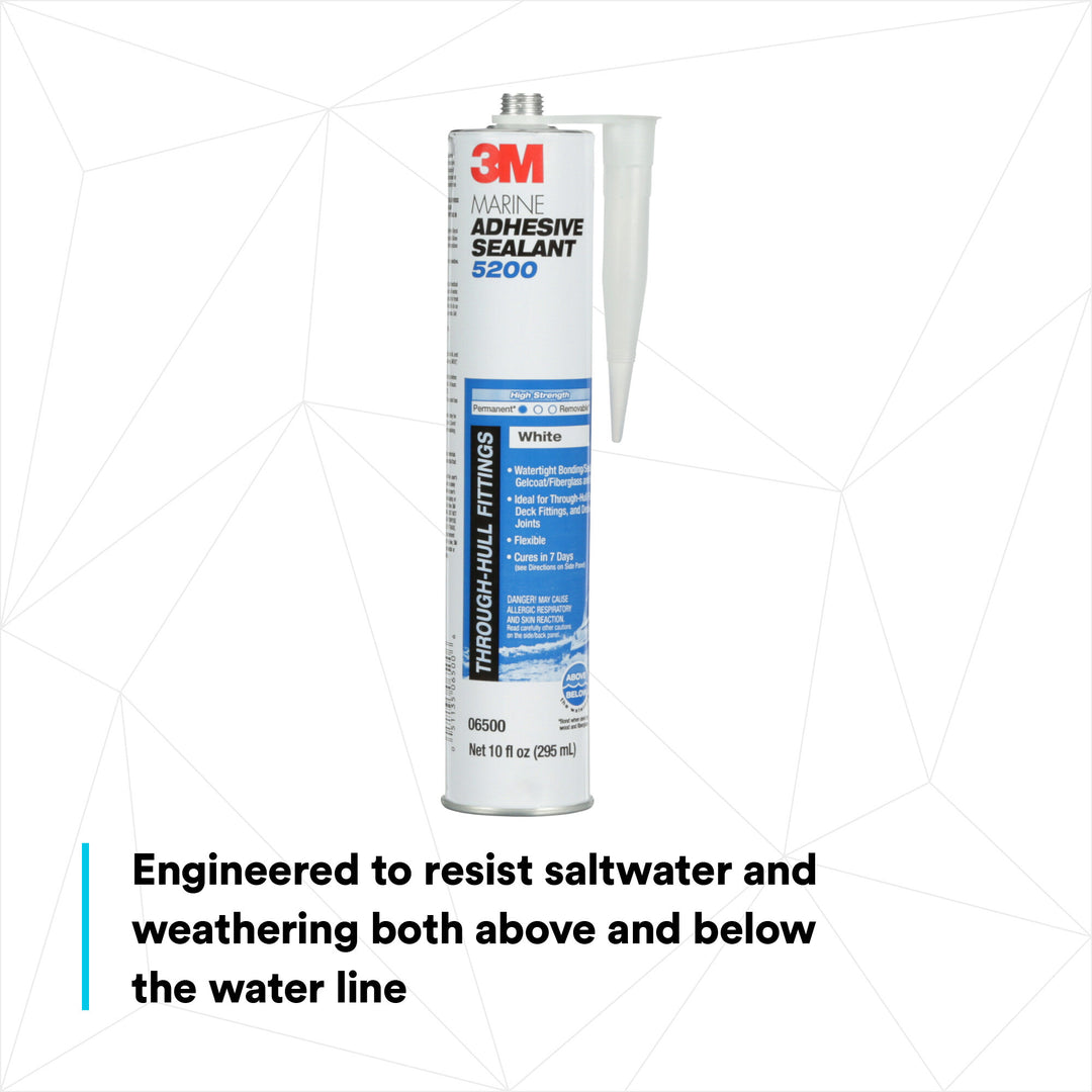 3M Marine Adhesive Sealant 5200, White, 295 mL Cartridge