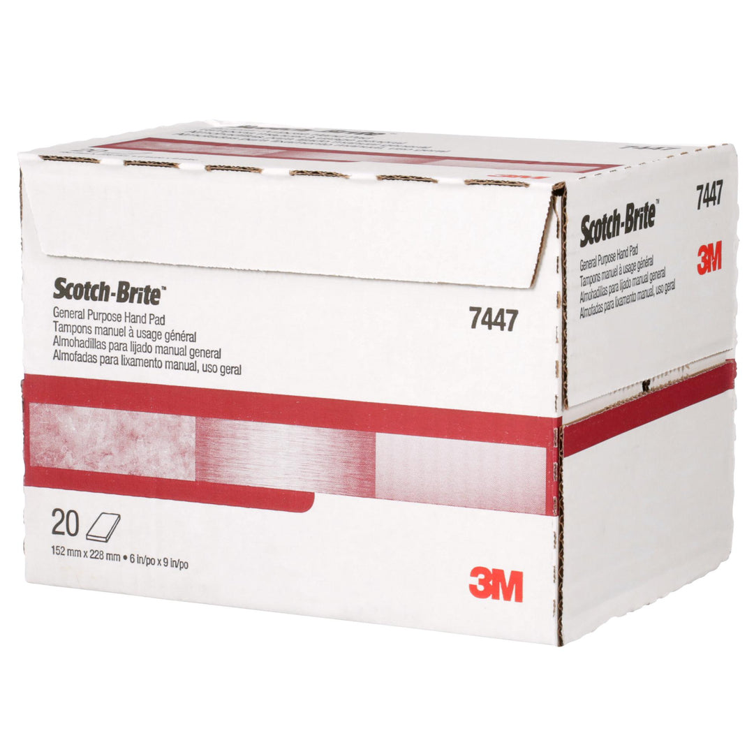 Scotch-Brite Hand Pad 7447, HP-HP, A/O Very Fine, Maroon, 6 in x 9 in,
20/Carton