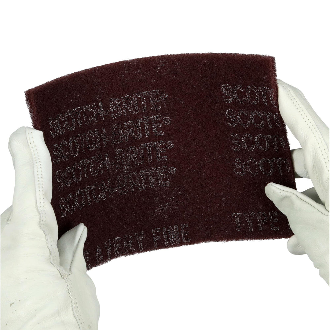 Scotch-Brite Hand Pad 7447, HP-HP, A/O Very Fine, Maroon, 6 in x 9 in,
20/Carton