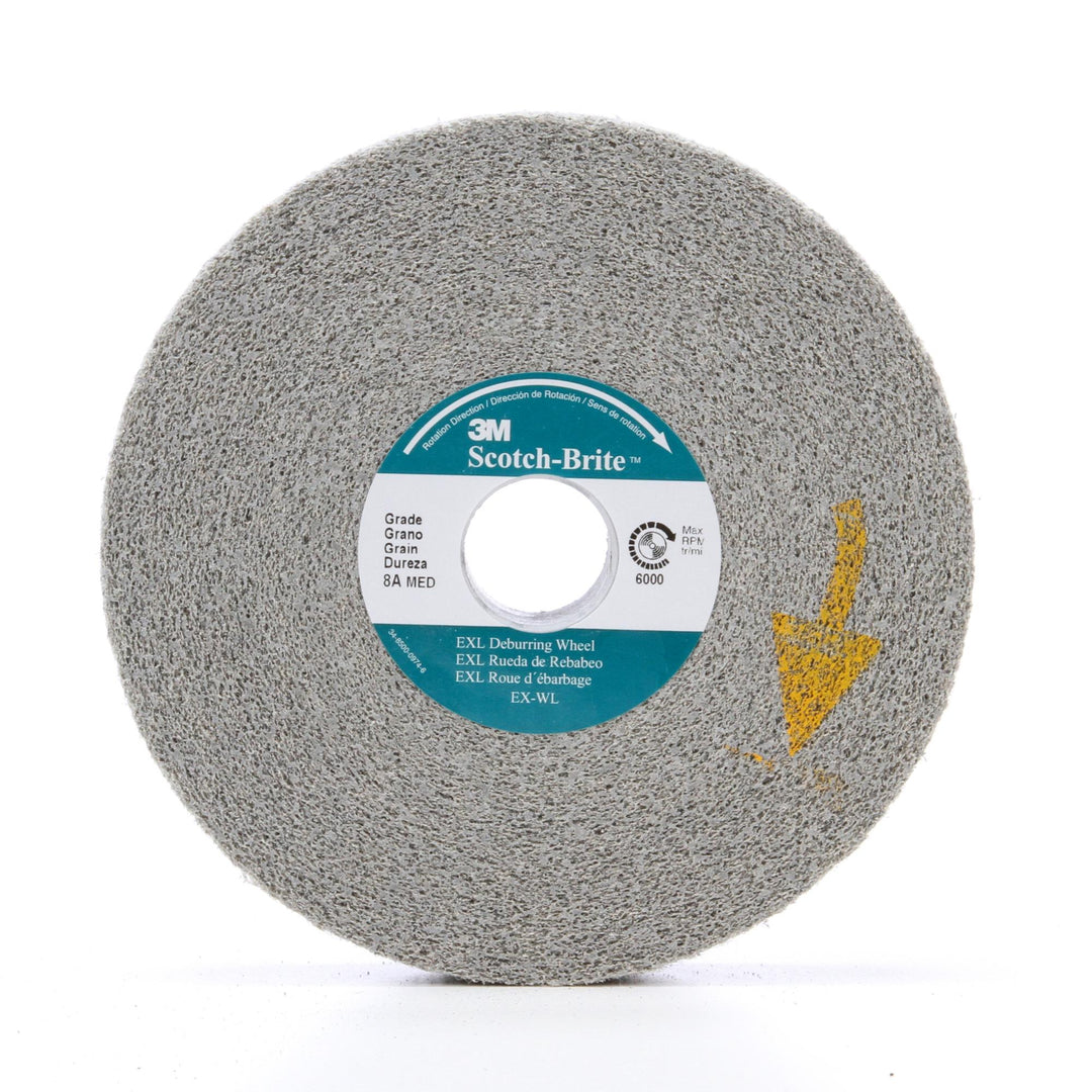 Scotch-Brite EXL Deburring Wheel, XL-WL, 8A Medium, 6 in x 1 in x 1 in