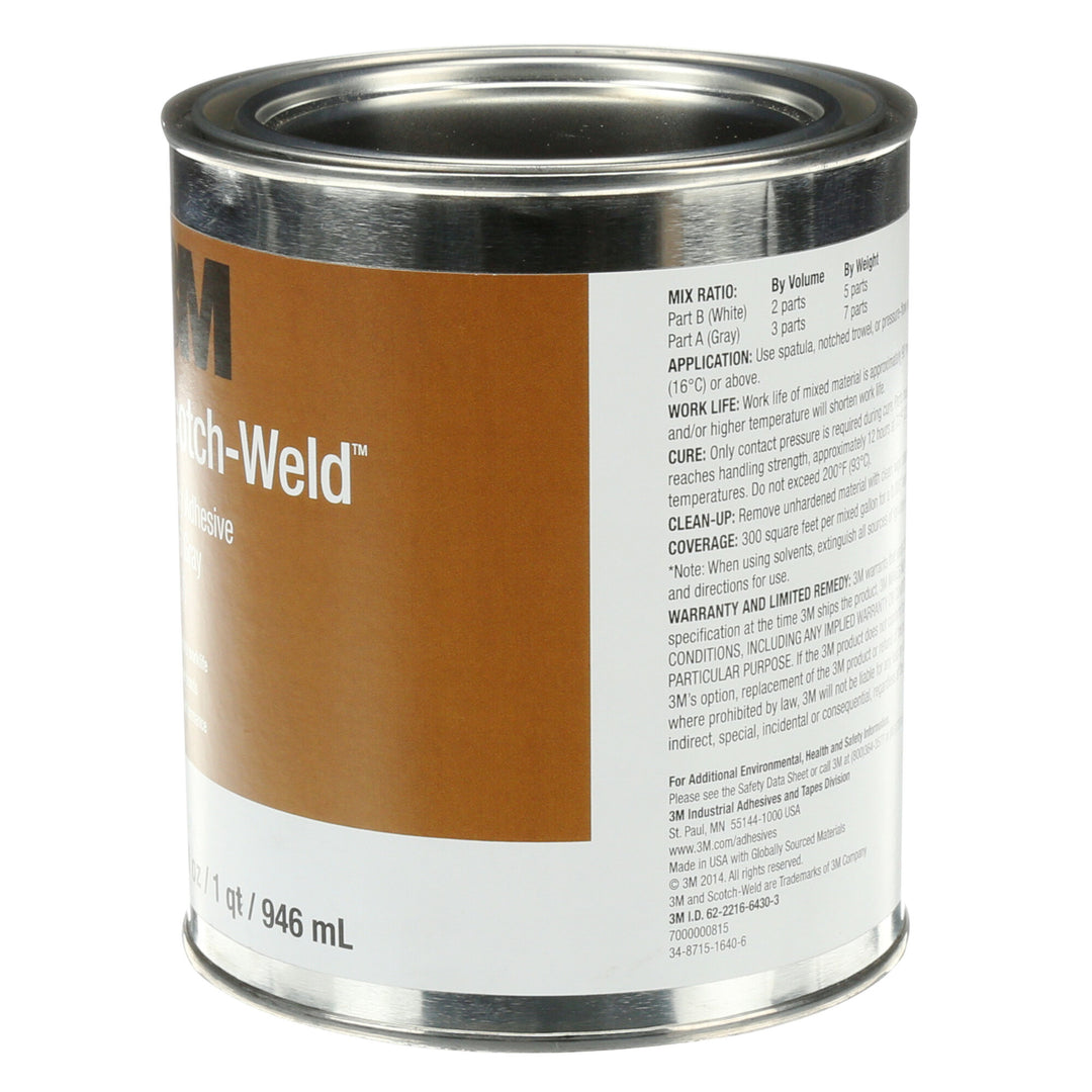 3M Scotch-Weld Epoxy Adhesive 2216, Gray, Part B/A, 1 Quart