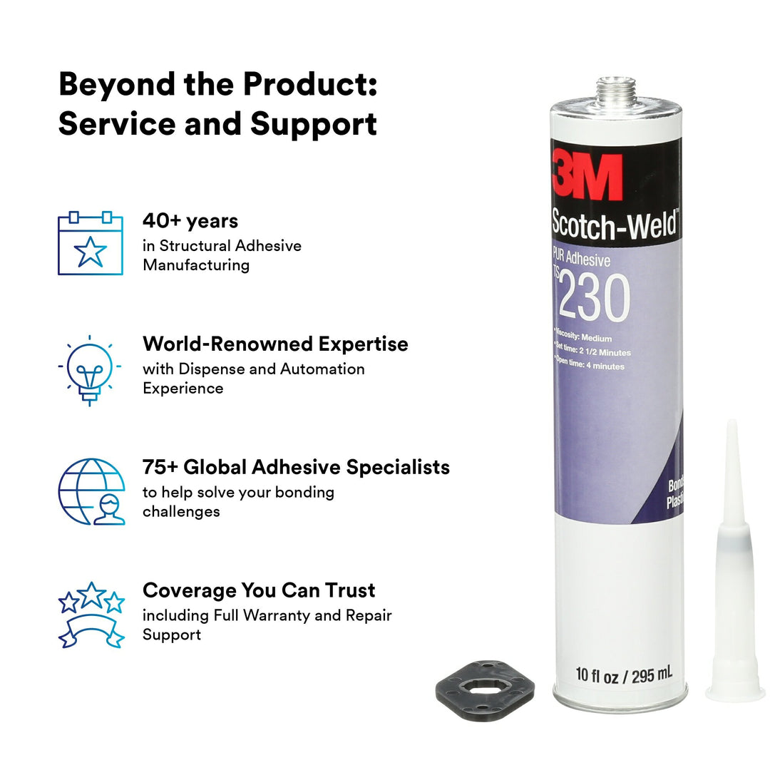 3M Scotch-Weld PUR Adhesive TS230, Off-White, 1/10 Gallon Cartridge