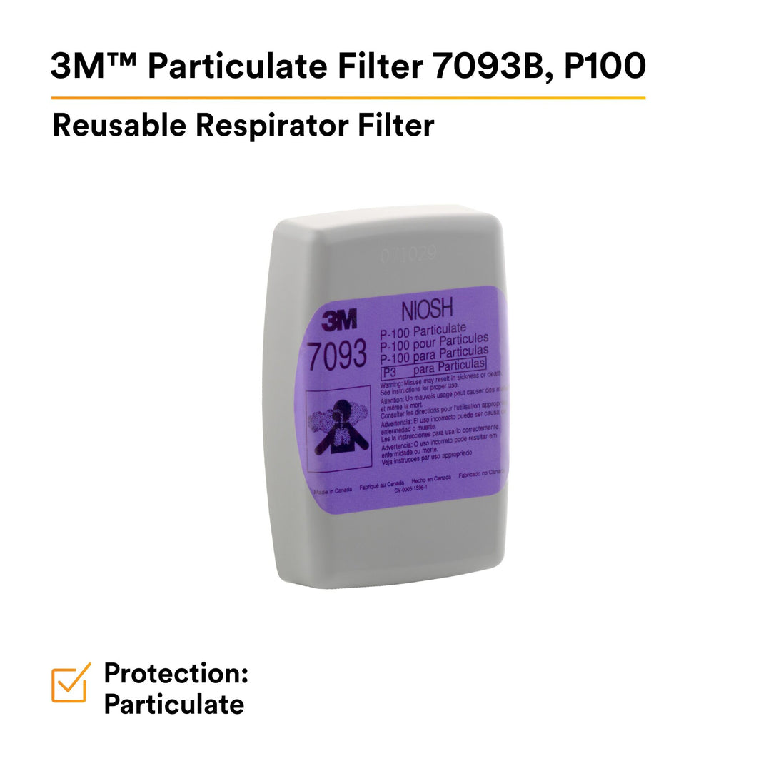 3M Particulate Filter 7093B, P100 144 EA/Case
