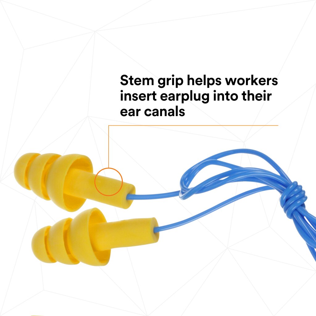 3M E-A-R UltraFit Earplugs 340-4004, Corded, Poly Bag, 100 Pairs
