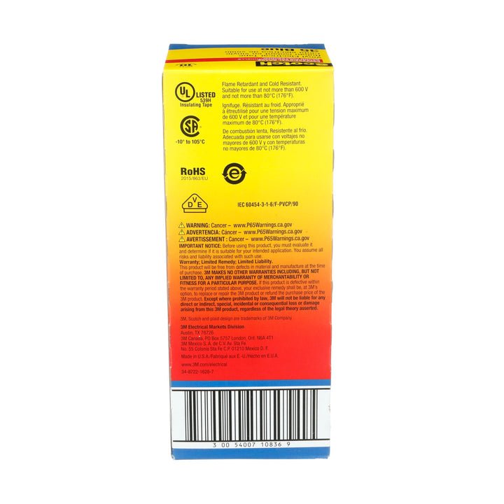 Scotch® Vinyl Color Coding Electrical Tape 35, 3/4 in x 66 ft, Blue