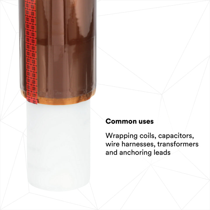 3M Polyimide Film Electrical Tape 92, Amber, Silicone Adhesive, 1 mil
film