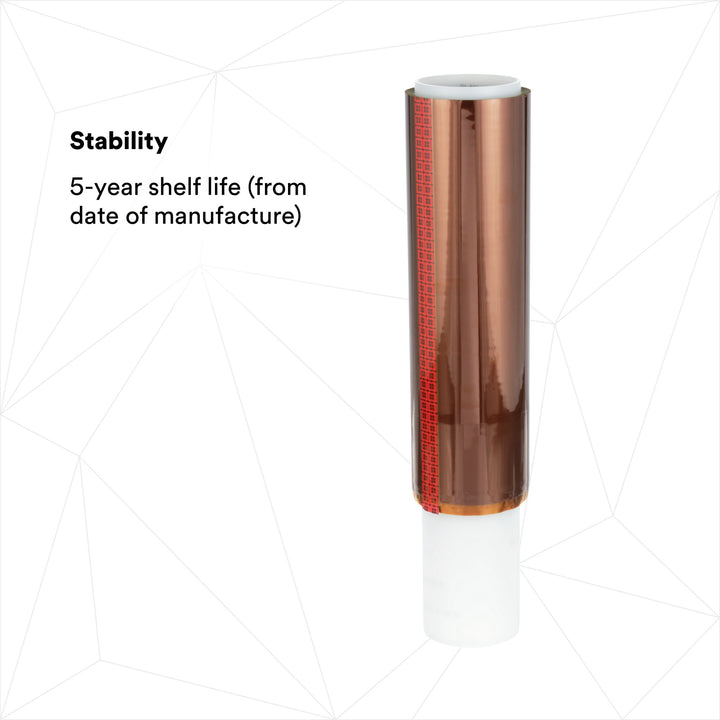 3M Polyimide Film Electrical Tape 92, Amber, Silicone Adhesive, 1 mil
film