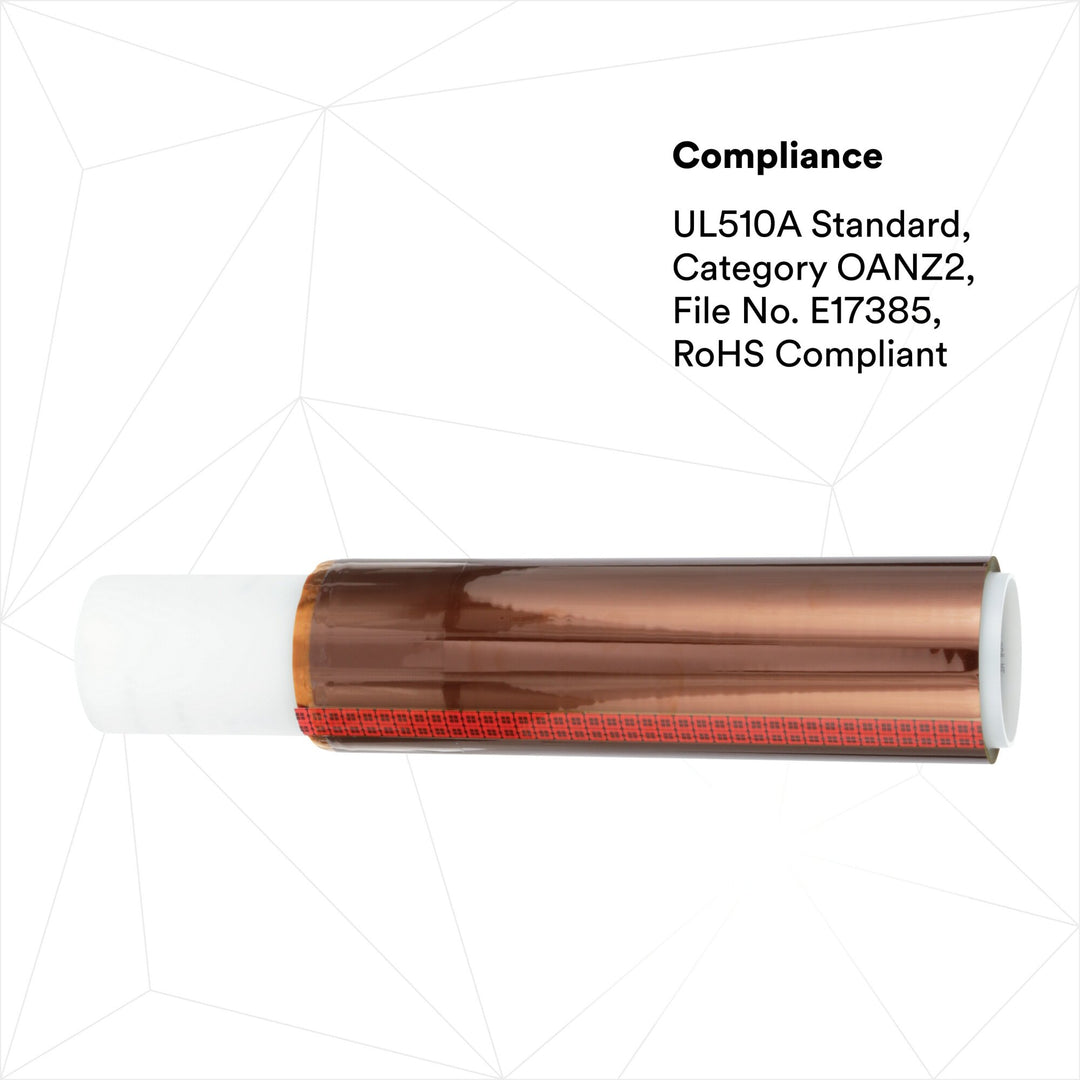 3M Polyimide Film Electrical Tape 92, Amber, Silicone Adhesive, 1 mil
film