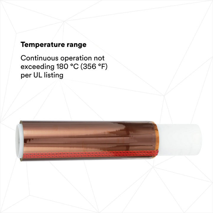 3M Polyimide Film Electrical Tape 92, Amber, Silicone Adhesive, 1 mil
film