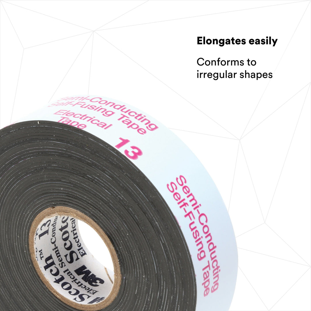 Scotch® Electrical Semi-Conducting Tape 13, 3/4 in x 15 ft, Printed,
Black