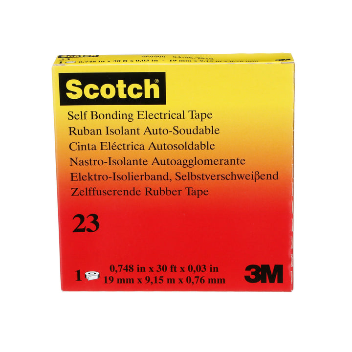Scotch® Rubber Splicing Tape 23, 3/4 in x 30 ft, Black, 1 roll/carton