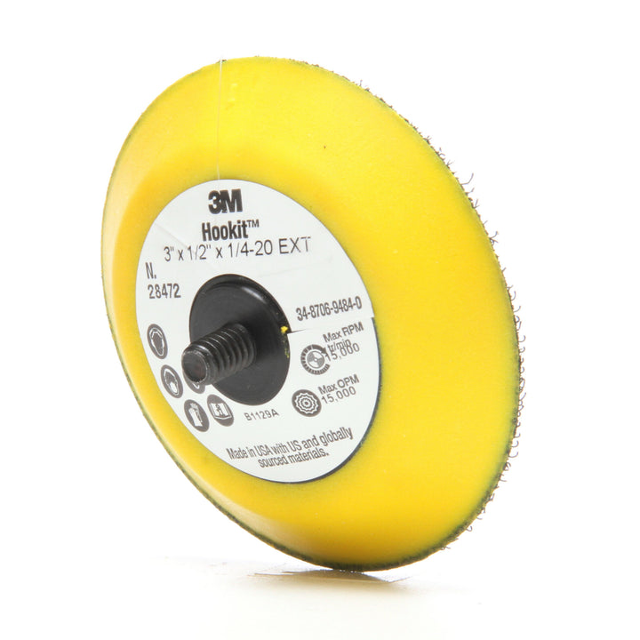 3M Hookit Disc Pad 28472, 3 in x 1/2 in 1/4-20 External