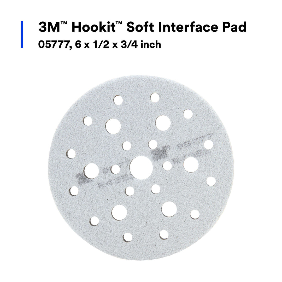 3M Hookit Soft Interface Pad, 05777, 6 x 1/2 x 3/4 inch, 10 pads percase