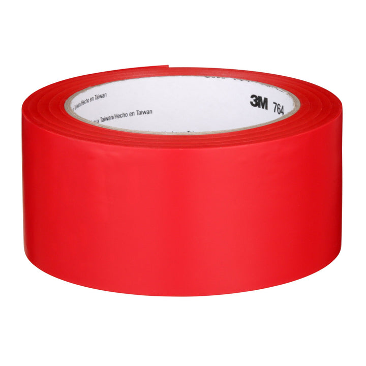 3M General Purpose Vinyl Tape 764, Red, 2 in x 36 yd, 5 mil, 24 Roll/Case