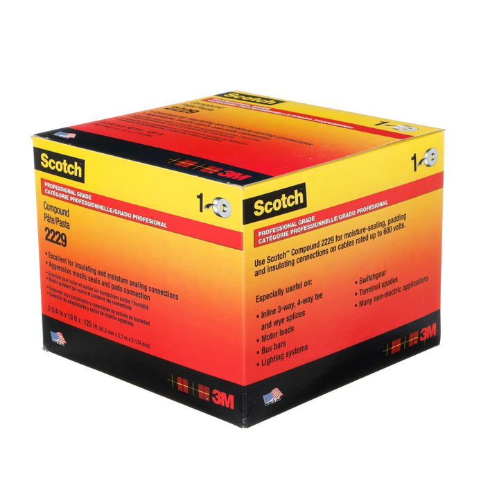 3M Scotch-Seal Mastic Tape Compound 2229, 3-3/4 in x 10 ft, Black, 1roll/carton