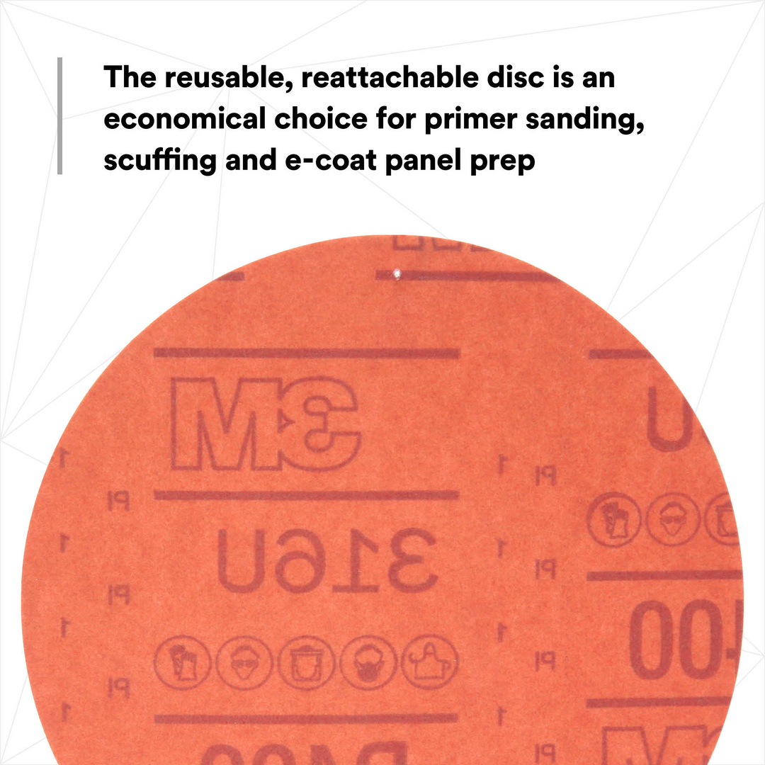 3M Hookit Red Abrasive Disc, 01218, 6 in, P400, 50 discs per carton