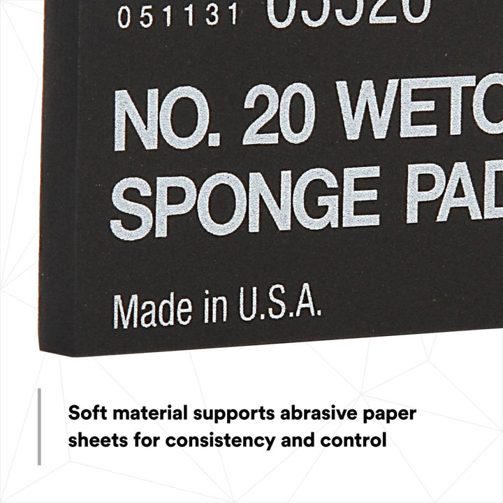 3M Wetordry Sponge Pad 20, 05526, 5 1/2 x 2-3/4 in x 3/8 in