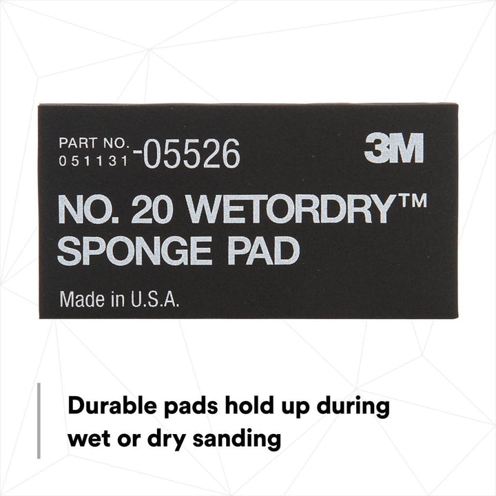 3M Wetordry Sponge Pad 20, 05526, 5 1/2 x 2-3/4 in x 3/8 in