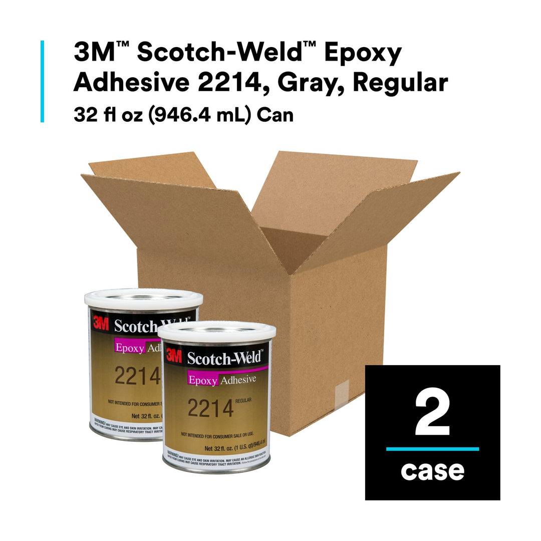 3M Scotch-Weld Epoxy Adhesive 2214, Regular, Gray, 1 Quart