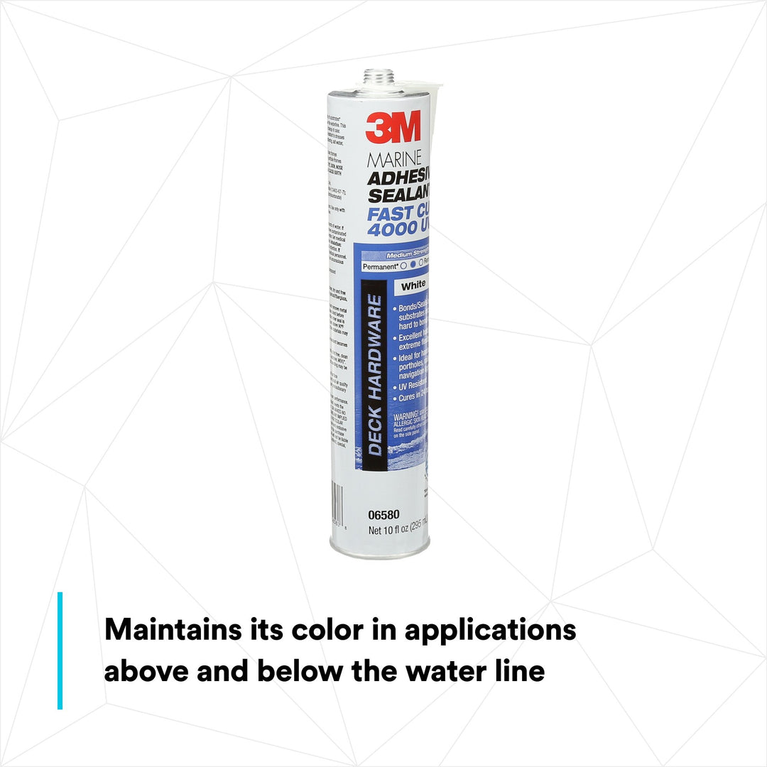 3M Marine Adhesive Sealant 4000 UV, PN06580, White, 295 mL Cartridge