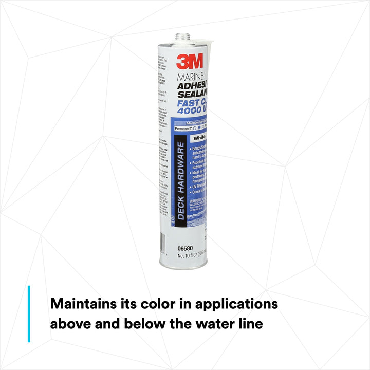 3M Marine Adhesive Sealant 4000 UV, PN06580, White, 295 mL Cartridge