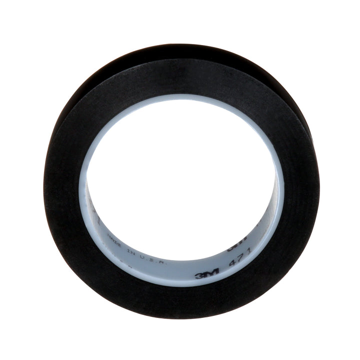 3M Vinyl Tape 471, Black, 1 in x 36 yd, 5.2 mil