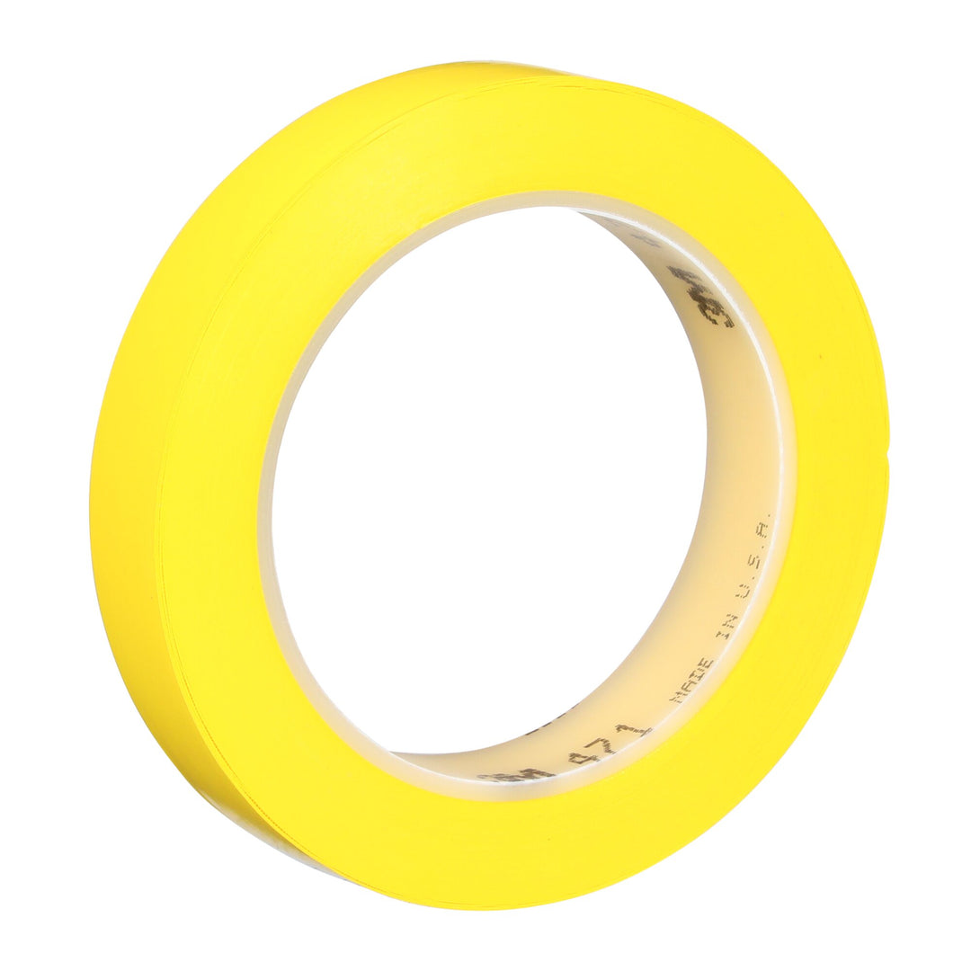 3M Vinyl Tape 471, Yellow, 3/4 in x 36 yd, 5.2 mil