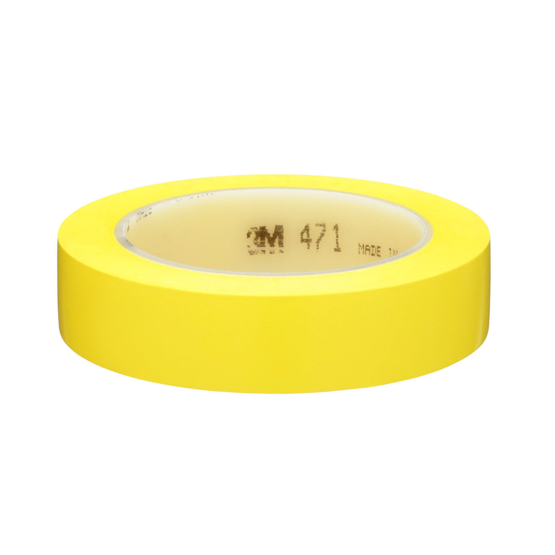 3M Vinyl Tape 471, Yellow, 1 in x 36 yd, 5.2 mil
