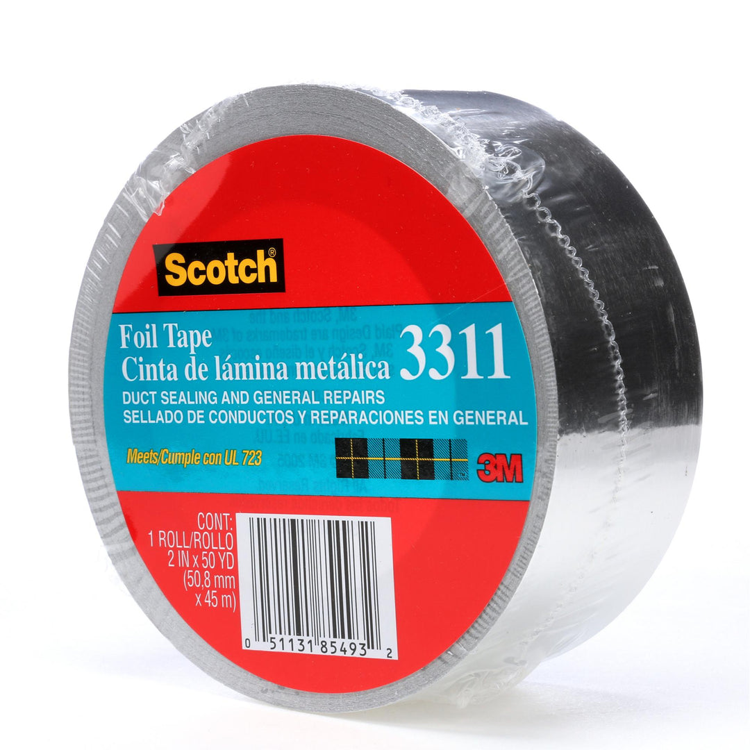 Scotch® Foil Tape 3311, Silver, 2 IN x 50 YD, 3.6 mil