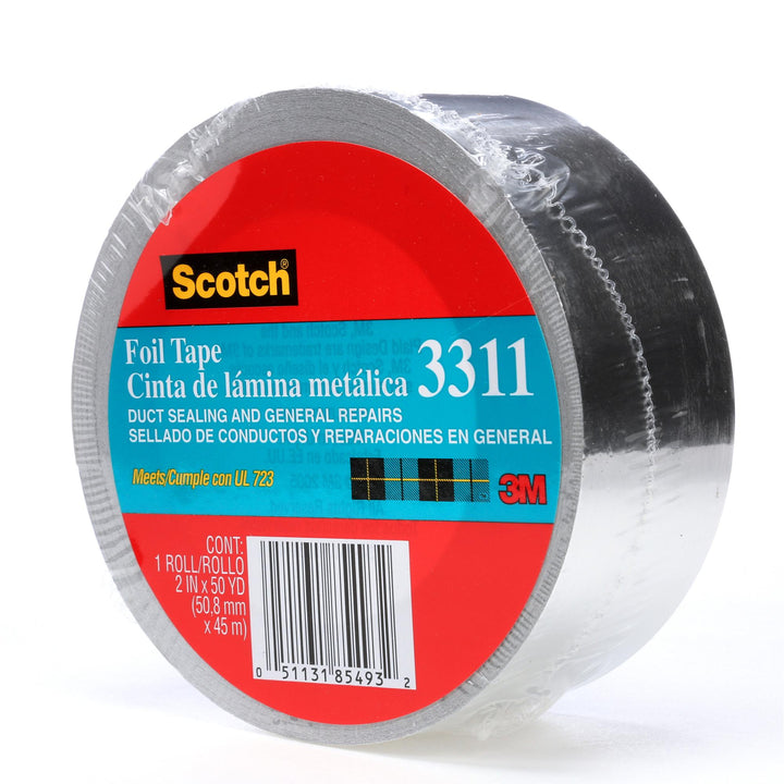 Scotch® Foil Tape 3311, Silver, 2 IN x 50 YD, 3.6 mil