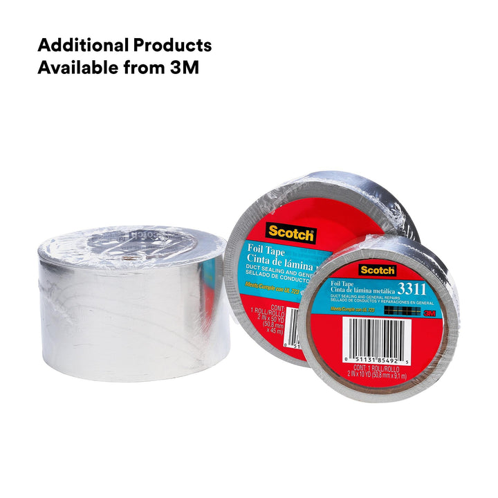 Scotch® Foil Tape 3311, Silver, 2 IN x 50 YD, 3.6 mil