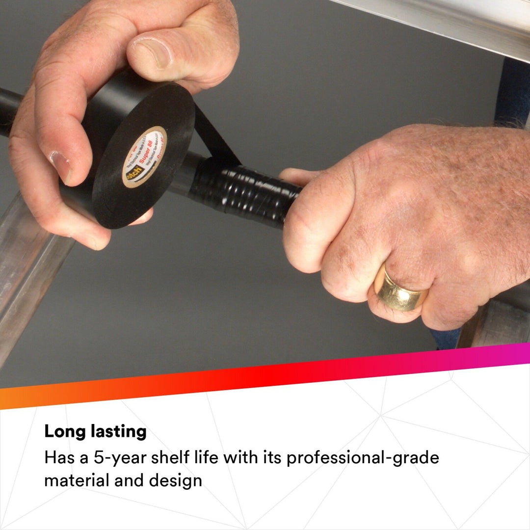 Scotch® Vinyl Electrical Tape Super 88, 3/4 in x 36 yd, Black, 12rolls/carton