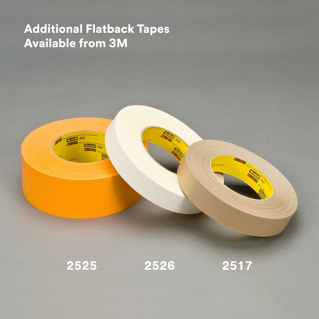 3M Performance Flatback Tape 2525, Orange, 36 mm x 55 m, 9.5 mil