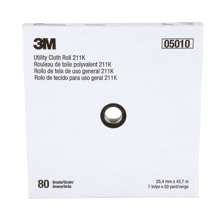 3M Utility Cloth Roll 211K, 80 J-weight, 1 in x 50 yd, Full-flex