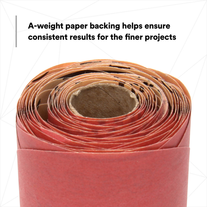 3M Red Abrasive Stikit Disc, 01108, 6 in, P400 grade, 100 discs per
roll