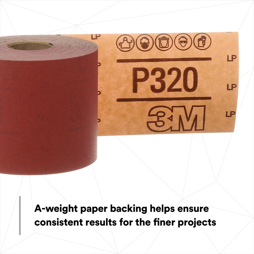 3M Red Abrasive Stikit Sheet Roll, 01682, P320, 2-3/4 in x 25 yd