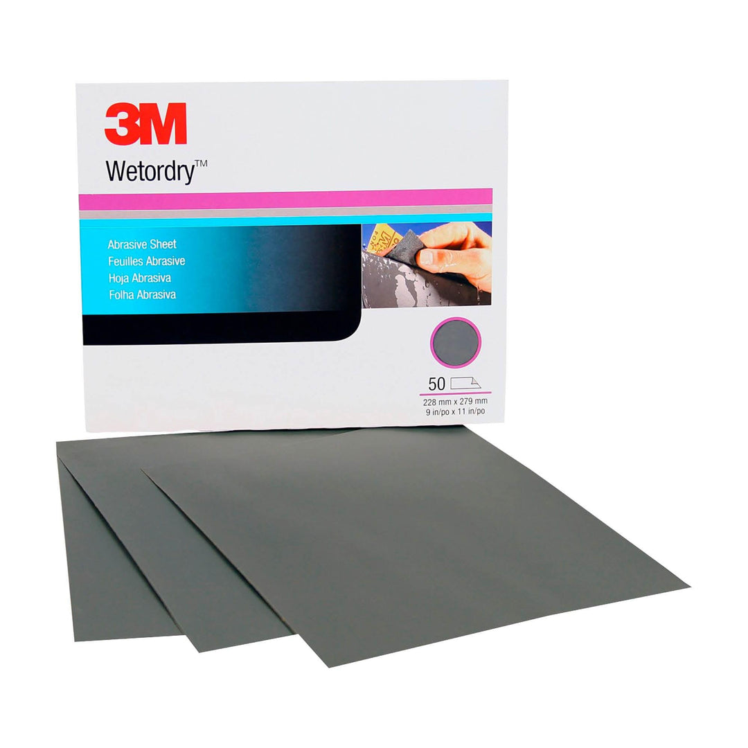 3M Wetordry Abrasive Sheet, 02043, P220, 9 in x 11 in, 50 sheets per
carton