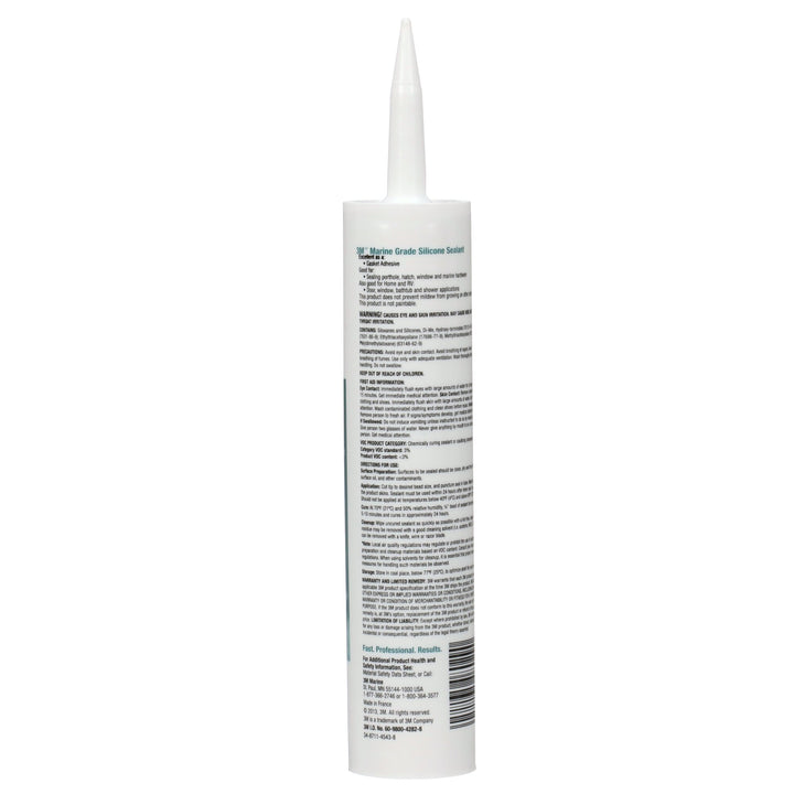 3M Marine Grade Silicone Sealant, Clear, PN08029, 304 mL Cartridge