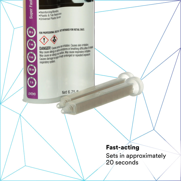 3M Super Fast Plastic Repair, 04247, Clear, 200 mL Cartridge, 6 percase