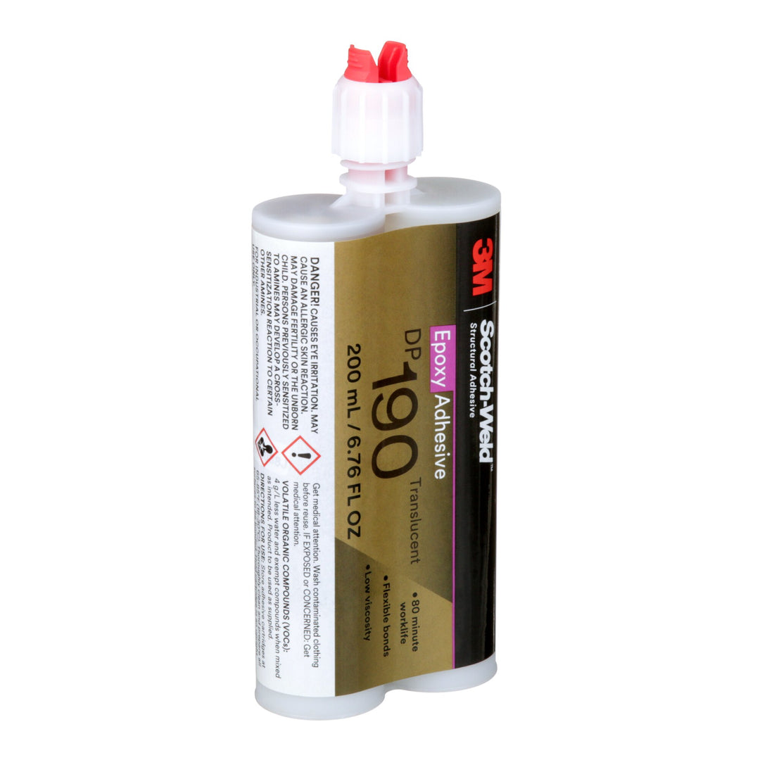 3M Scotch-Weld Epoxy Adhesive DP190, Translucent, 200 mL Duo-Pak