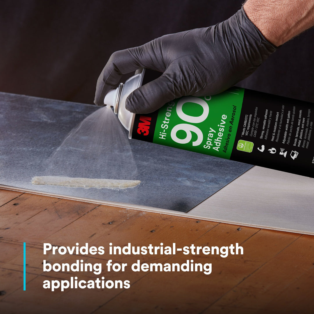 3M Hi-Strength Spray Adhesive 90 CA, Low VOC <25%, Clear, 24 fl oz Can