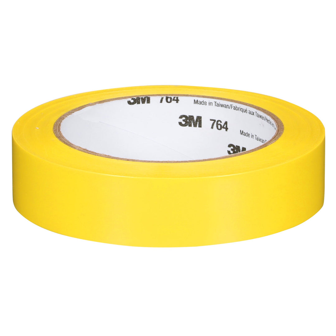 3M General Purpose Vinyl Tape 764, Yellow, 1 in x 36 yd, 5 mil, 36 Roll/Case