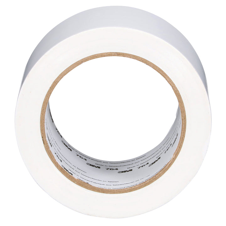 3M General Purpose Vinyl Tape 764, White, 3 in x 36 yd, 5 mil, 12 Roll/Case