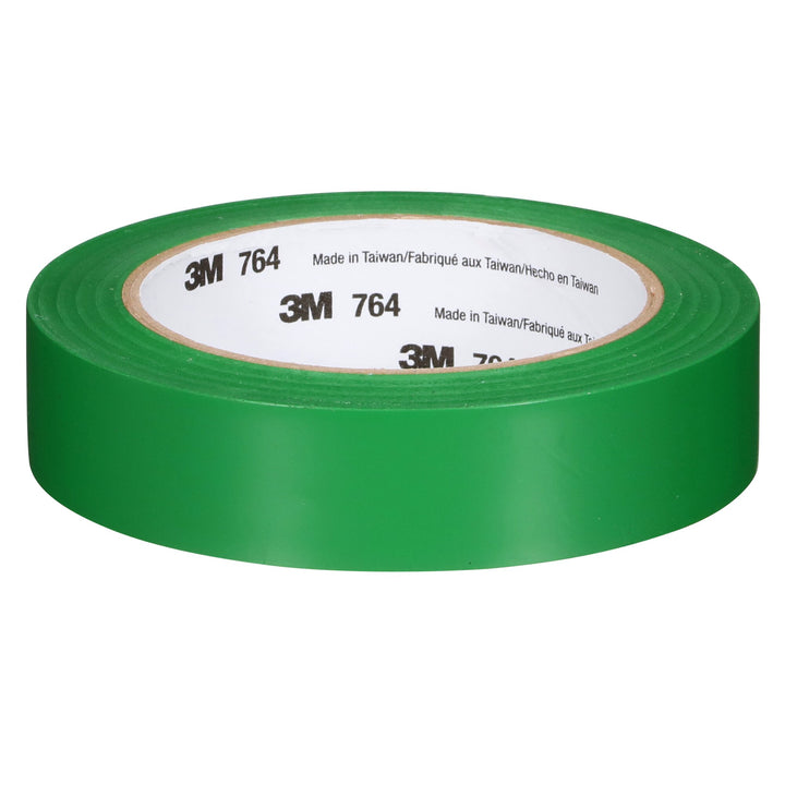 3M General Purpose Vinyl Tape 764, Green, 1 in x 36 yd, 5 mil, 36 Roll/Case