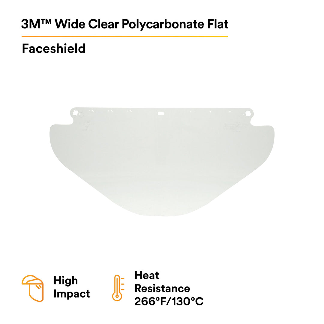 3M Wide Clear Polycarbonate Faceshield WP96X 82582-00000, Flat Stock