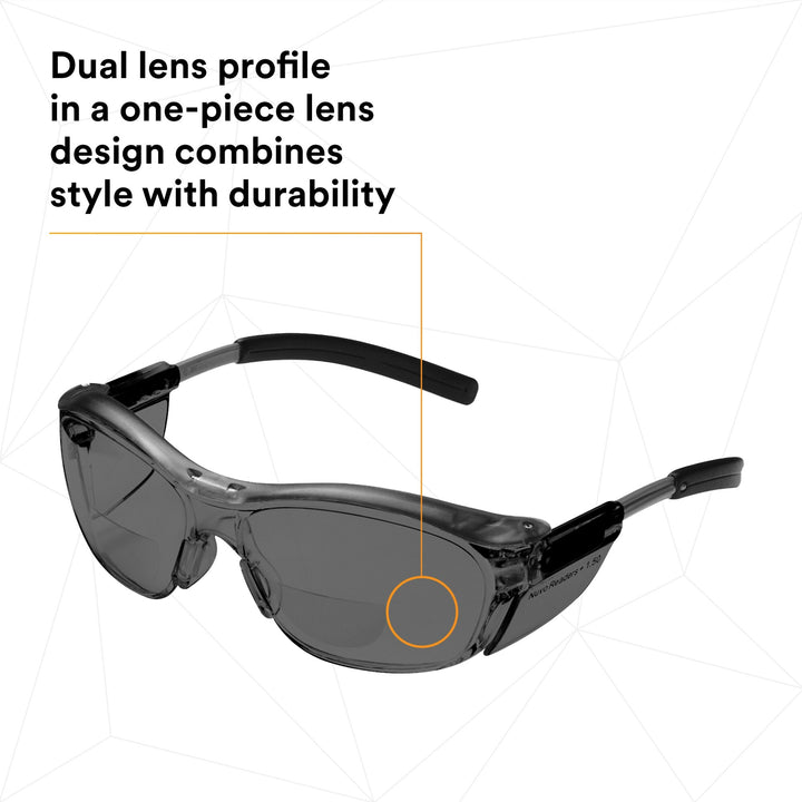 3M Nuvo Reader Protective Eyewear 11500-00000-20 Gray Lens, GrayFrame