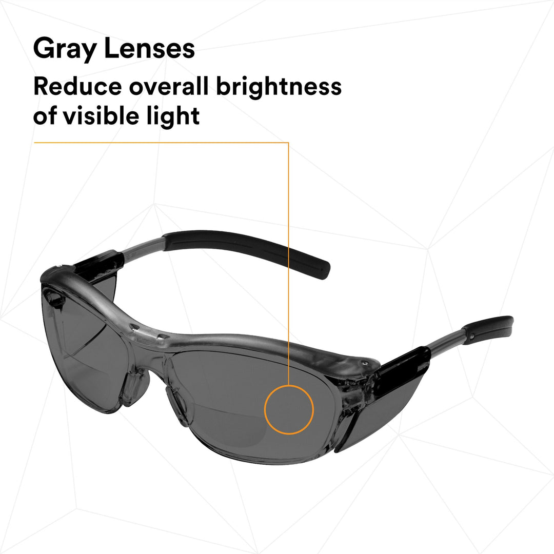 3M Nuvo Reader Protective Eyewear 11501-00000-20 Gray Lens, GrayFrame